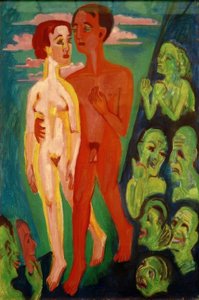 La coppia davanti alla gente da Ernst Ludwig Kirchner
