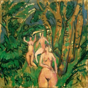 Tre nudi nel bosco