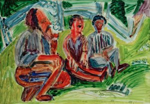 Tre contadini nel prato da Ernst Ludwig Kirchner