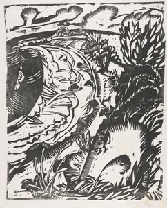 Paesaggio di dune con una baia curva da Ernst Ludwig Kirchner