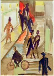 E. L. Kirchner, Scena di strada con bicicletta da Ernst Ludwig Kirchner