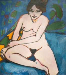 Tedesco: Nudo su fondo blu Nudo su fondo blu da Ernst Ludwig Kirchner