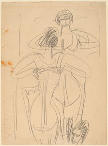 Ragazza davanti a uno specchio da Ernst Ludwig Kirchner