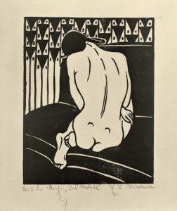 Nudo accovacciato, visto da dietro