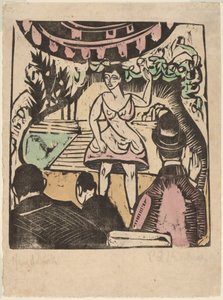 Piccolo spettacolo di varietà con cantante da Ernst Ludwig Kirchner