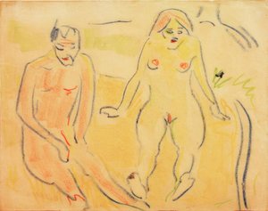 Uomo e donna (Seduti sul prato) da Ernst Ludwig Kirchner