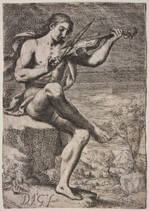 Uomo nudo che suona il violino da Ernst Ludwig Kirchner