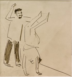 Senza titolo (Uomo con ragazza in verticale) da Ernst Ludwig Kirchner