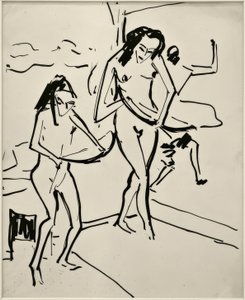 Senza titolo (Marcella e Senta con arco)
