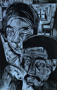 Coppia di contadini nel cottage, 1919
