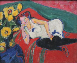 Donna a riposo in camicia bianca da Ernst Ludwig Kirchner