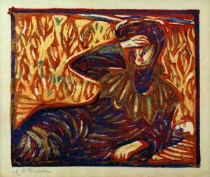 Ragazza a riposo con mal di testa da Ernst Ludwig Kirchner
