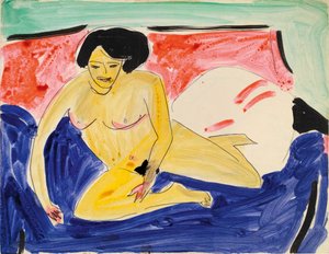 Nudo seduto sul divano
