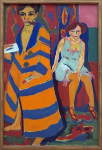 Autoritratto con modella. Dipinto di Ernst Ludwig Kirchner da Ernst Ludwig Kirchner