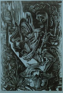 Autoritratto con la morte che danza, 1917