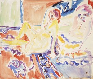 Seduto e sdraiato da Ernst Ludwig Kirchner