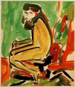 Fränzi seduta con viso bianco da Ernst Ludwig Kirchner