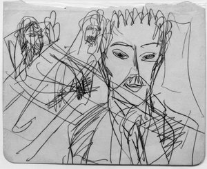 Schizzo per La bestia umana da Ernst Ludwig Kirchner