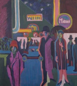 Scena di strada di notte