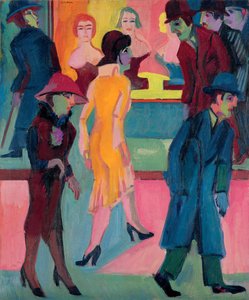 Scena di strada davanti al barbiere, 1926 da Ernst Ludwig Kirchner