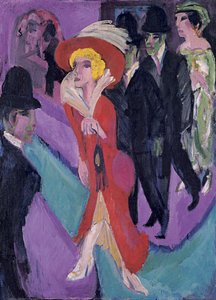 Strada con prostituta rossa, 1914-1925