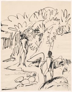 Due bagnanti sulla costa di Fehmarn da Ernst Ludwig Kirchner