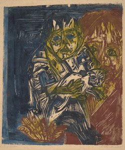 Donna con Bambino e Gatto da Ernst Ludwig Kirchner