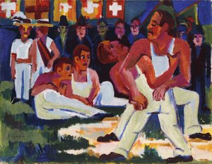 Lottatore; Ringer, 1923 da Ernst Ludwig Kirchner