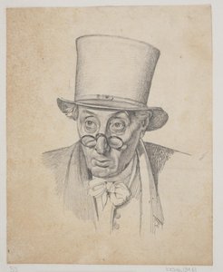 Studio per la testa di uno scrittore di lettere con occhiali da Ernst Meyer