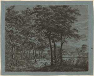 Paesaggio con un contadino che trasporta legna da Ernst Willem Jan Bagelaar
