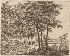 Paesaggio con un Contadino che Porta Legna da Ardere, c. 1800 da Ernst Willem Jan Bagelaar