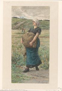 Donna che Cammina con un Sacco Pesante da Ernst Witkamp (signed by artist)