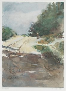 Strada sabbiosa attraverso paesaggio boscoso da Ernst Witkamp