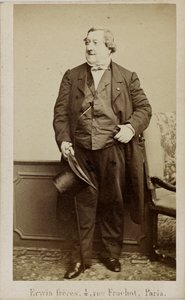 Ritratto del compositore Gioachino Antonio Rossini 1792-1868, Primi anni 1860 da Erwin Hanfstaengl