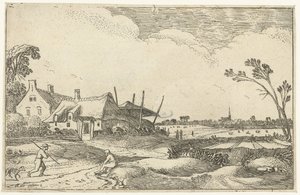 Fattoria su un sentiero e vista sui campi da Esaias van de Velde
