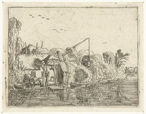 Birrificio sulla riva di un fiume da Esaias van de Velde