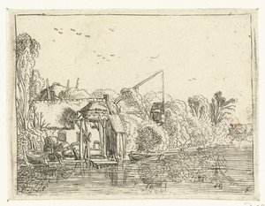 Birreria sulla riva di un fiume da Esaias van de Velde