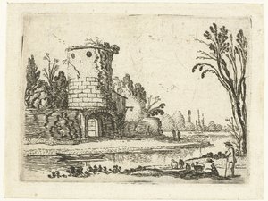 Torre rotonda con un portale da Esaias van de Velde
