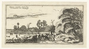 Cavaliere e passeggiatori su una strada vicino a Lisse da Esaias van de Velde