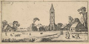 Paesaggio con prato e chiesa di villaggio da Esaias van de Velde I