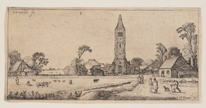 Sentiero a destra che conduce a un villaggio, da Paesaggi da Esaias van den Velde I