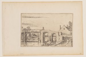 Sentiero a destra di un ponte di legno e pietra da Esaias van den Velde I