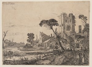 Due monaci in cammino da Esaias van den Velde I