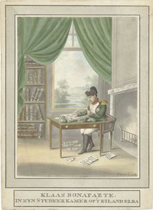Cartone animato di Napoleone nel suo studio all