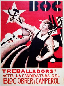 Manifesto elettorale per Bloc Obrer i Camperol (BLOC) c.1935