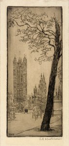 Scena di Londra con chiesa