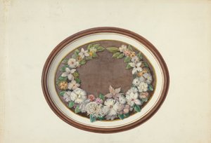 Cornice ovale con ghirlanda di piume da Esther Hansen and Edith Towner