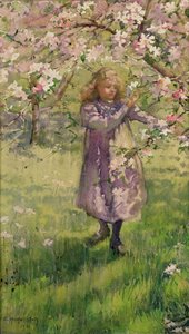 Raccolta di fiori di melo, 1901 da Ethel Horsfall Ertz
