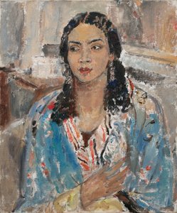 La giacca blu (olio su tela) da Ethel Walker