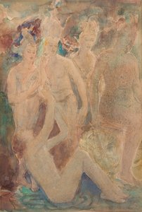 Il passaggio della notte, 1924 circa (acquerello e matita su carta) da Ethel Walker